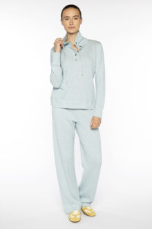 Textured Drawstring Mock Pullover