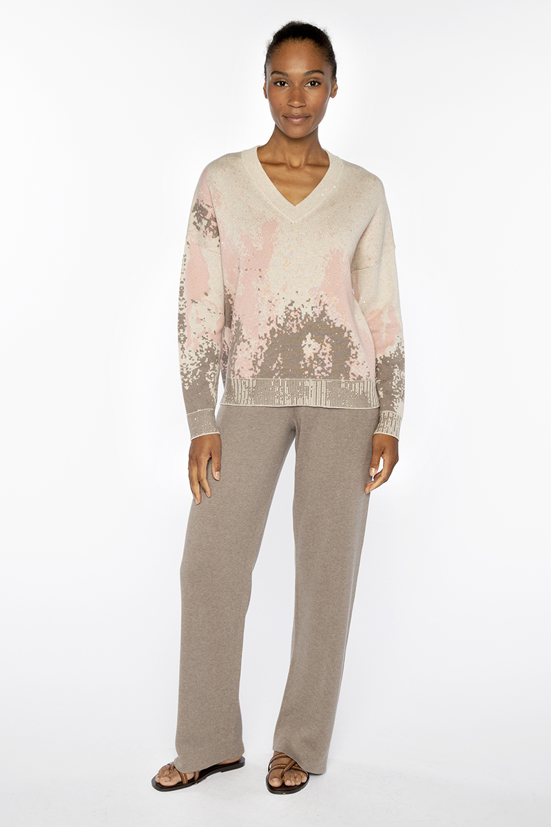 Sequin Jacquard Crew