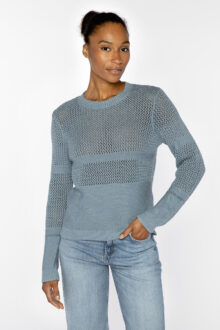 Mixed Stitch Lurex Crew