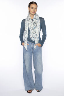 Droplet Print Fringe Triangle Wrap - Kinross Cashmere