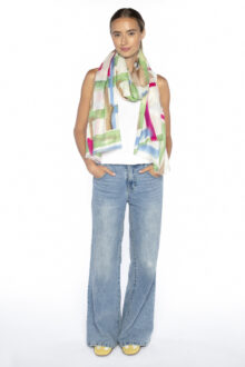 Geo Print Scarf - Dahlia - Kinross Cashmere