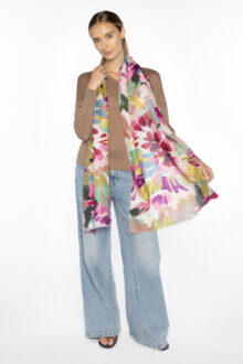 Mixed Bouquet Print Scarf - Kinross Cashmere