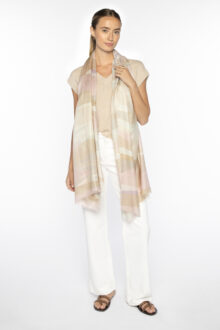 Abstract Landscape Print Scarf - Lilac - Kinross Cashmere