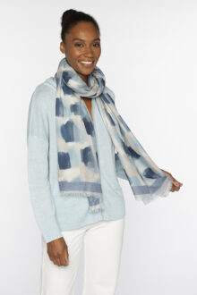 Brushstroke Print Scarf - Ink - Kinross Cashmere