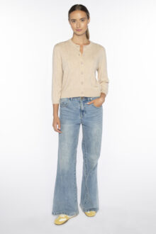 Short Rib Crew Cardigan - Kinross Cashmere