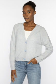 Marled Vee Cardigan - Kinross Cashmere
