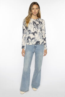 Horse Print Crew - Kinross Cashmere