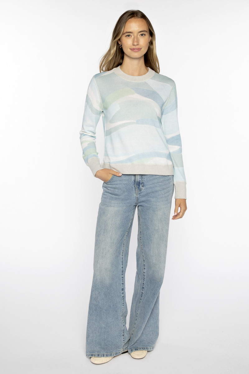 Landscape Print Pullover - Kinross Cashmere