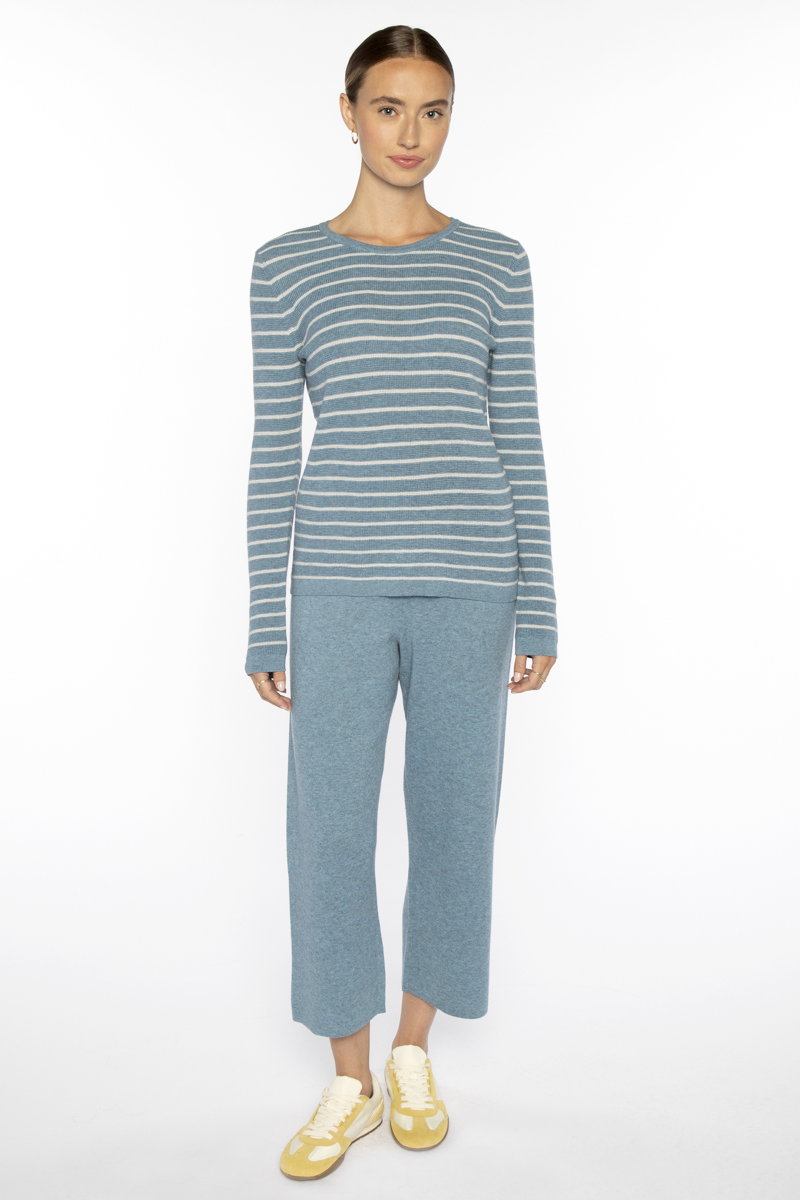 Texture Stripe Crew - Kinross Cashmere