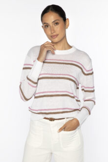 Texture Stripe Crew - Kinross Cashmere