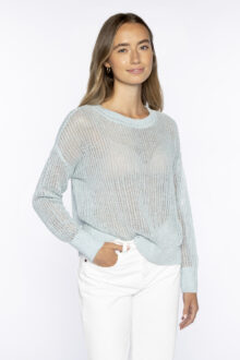 Open Texture Lurex Crew - Kinross Cashmere