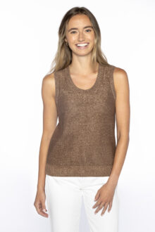 Open Textured Lurex Tank - Kinross Cashmere