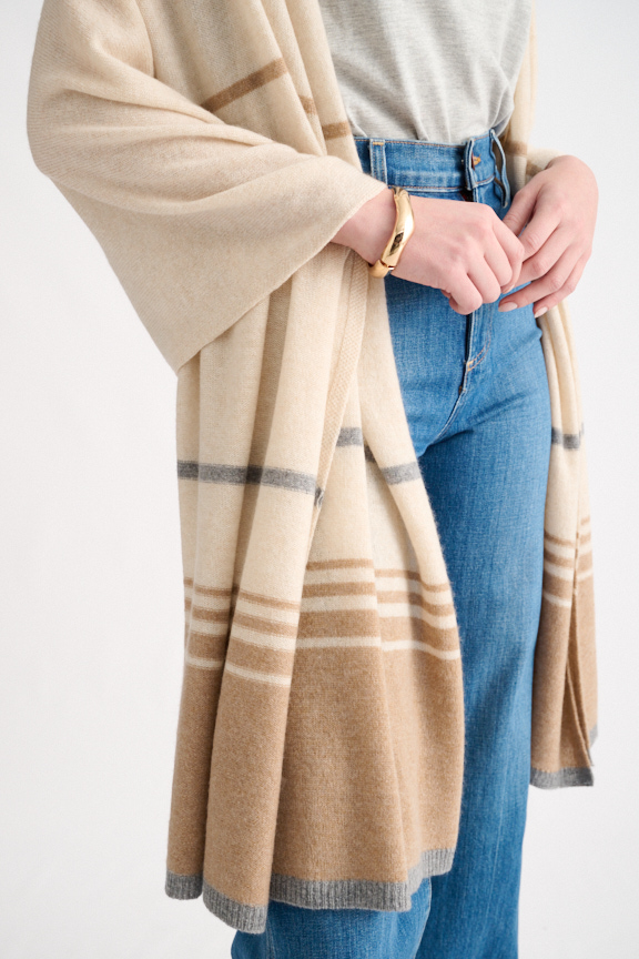 Colorblock Travel Wrap - Kinross Cashmere