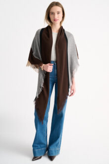 Stripe Fringe Triangle Shawl - Kinross Cashmere