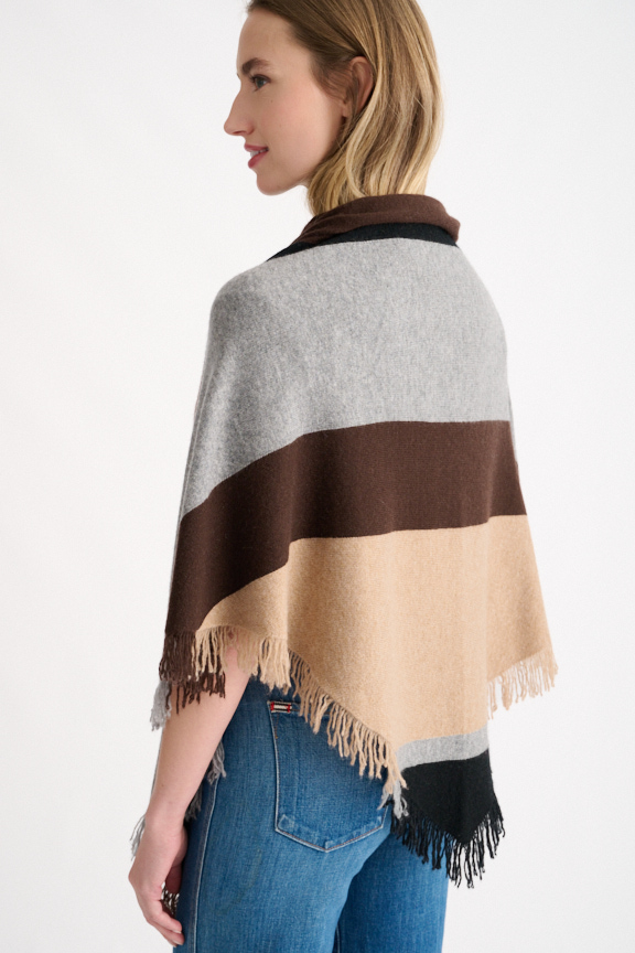 Stripe Fringe Triangle Shawl - Kinross Cashmere
