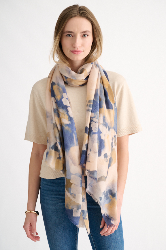 Abstract Print Scarf - Kinross Cashmere