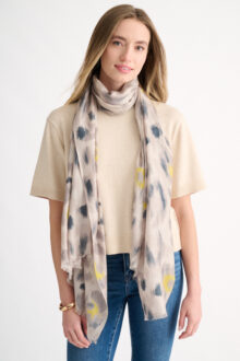 Painted Leopard Print Scarf - Kinross Cashmere