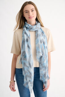 Painted Leopard Print Scarf - Kinross Cashmere