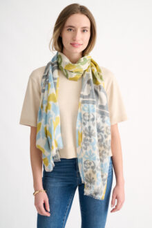Modern Glen Print Scarf - Citrine - Kinross Cashmere