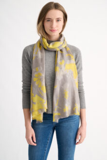 Kinross Tapestry Print Scarf - Citrine - Kinross Cashmere