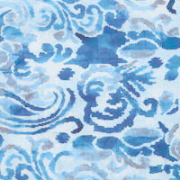 Paisley Print Square Scarf - Navy - Kinross Cashmere