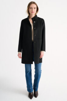 Button Mock Coat - Kinross Cashmere