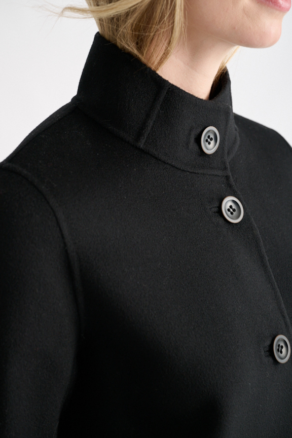 Button Mock Coat - Kinross Cashmere