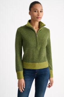 Plaited Zip Mock - Kinross Cashmere