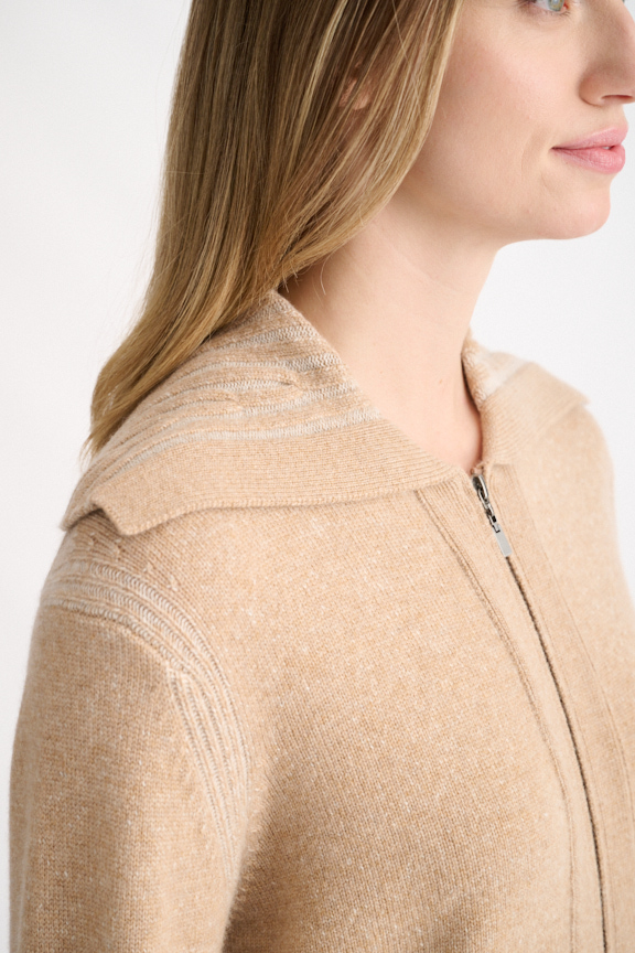 Plaited Zip Cardigan - Kinross Cashmere
