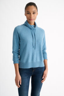 Drawstring Mock Pullover - Kinross Cashmere