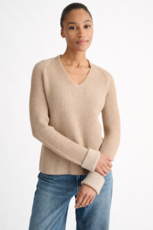 Plaited Rib Vee - Kinross Cashmere