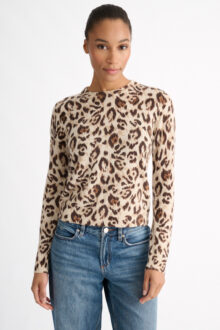 Animal Print Crew - Kinross Cashmere