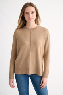 Hi Low Seamed Crew - Kinross Cashmere