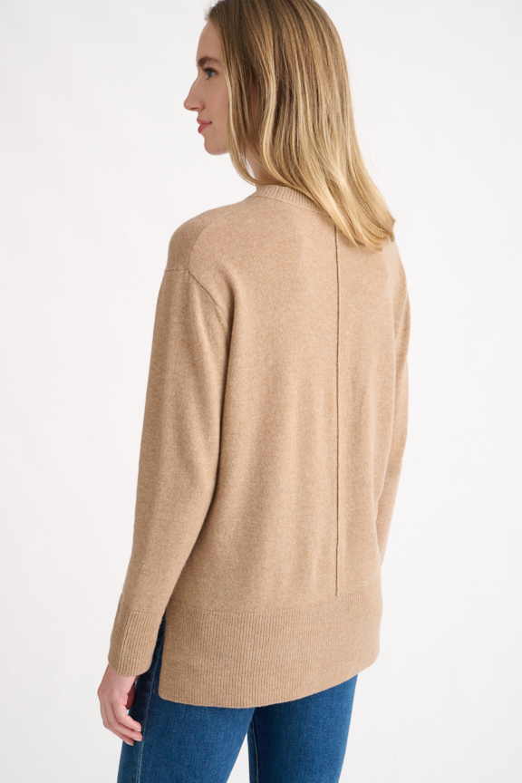 Hi Low Seamed Crew - Kinross Cashmere