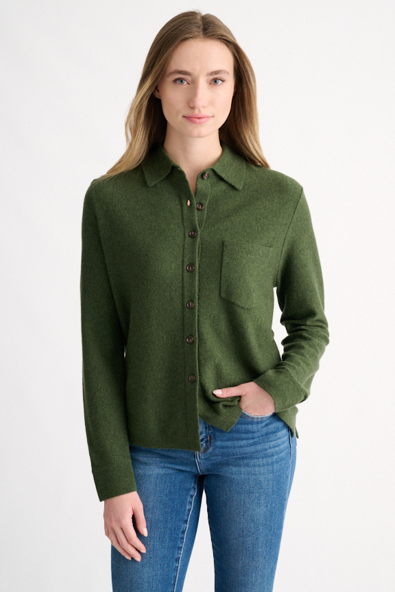 Shirt Cardigan - Kinross Cashmere