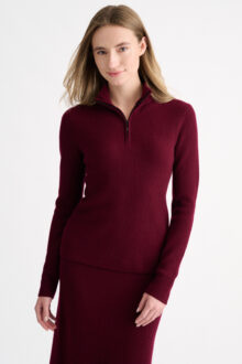 Rib Zip Mock - Kinross Cashmere