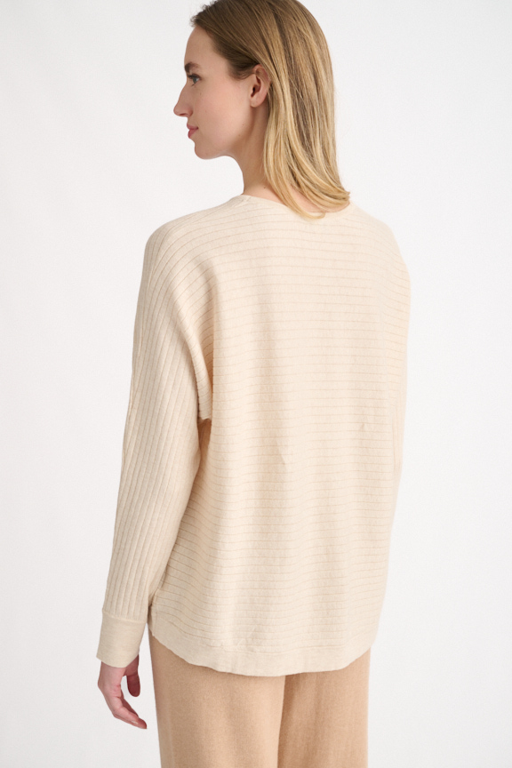 Horizontal Rib Pullover - Kinross Cashmere