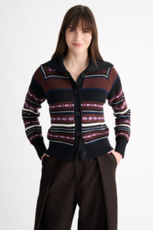 Textured High Street Cardigan - Kinross Cashmere