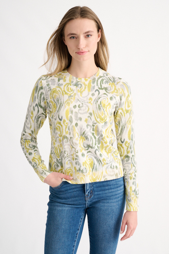Paisley Print Crew - Kinross Cashmere