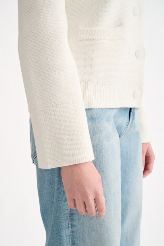 Double Knit Vee Cardigan - Kinross Cashmere