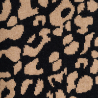 Double Knit Leopard S/L Crew - Kinross Cashmere