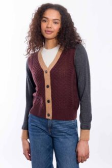 Mixed Stitch Vee Cardigan