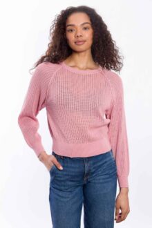 Pointelle Raglan Pullover