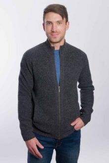 Rib Zip Mock Cardigan