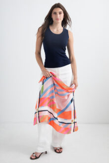 Cabana Stripes Square Scarf - Flamingo