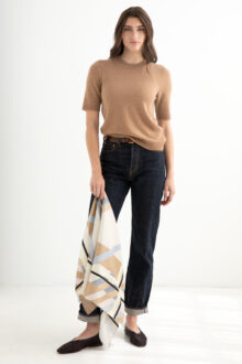 Cabana Stripes Square Scarf - Hazelnut