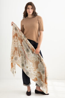 Breezy Botanical Scarf - Hazelnut