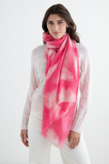 Washed Floral Scarf - Flamingo