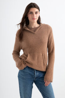 Shimmer Openwork Hoodie