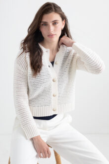 Textured Crew Cardigan